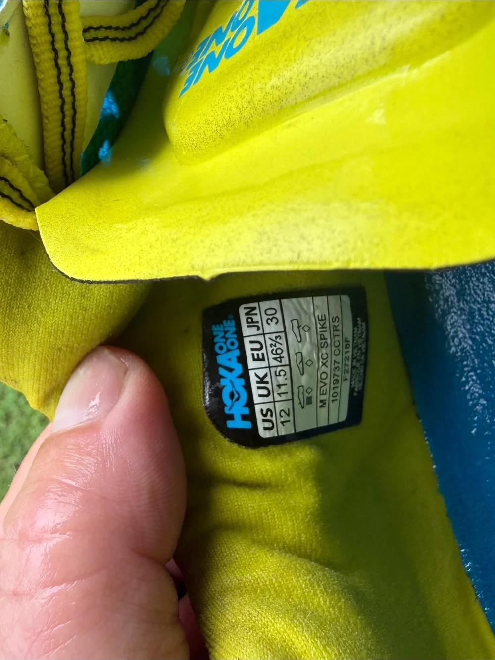 Hoka One One Blue and Yellow Men's Racing Spikes